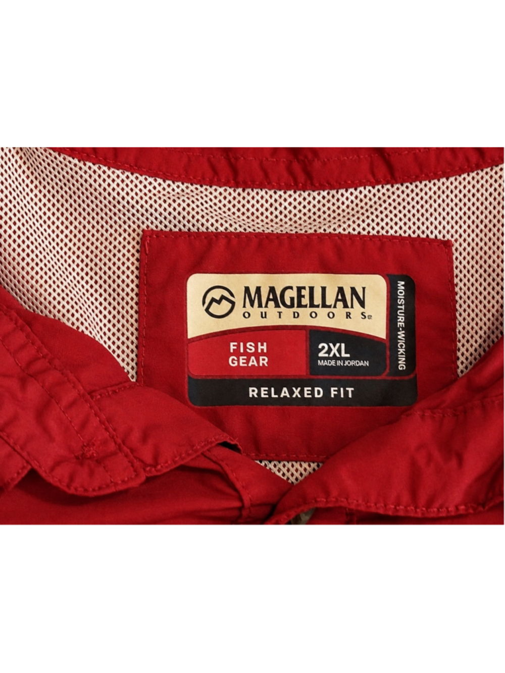 Magellan Outdoors Mens Fish Gear Shirt Sz 2XL Red Short Sleeve Vented Fishing - Picture 5 of 6